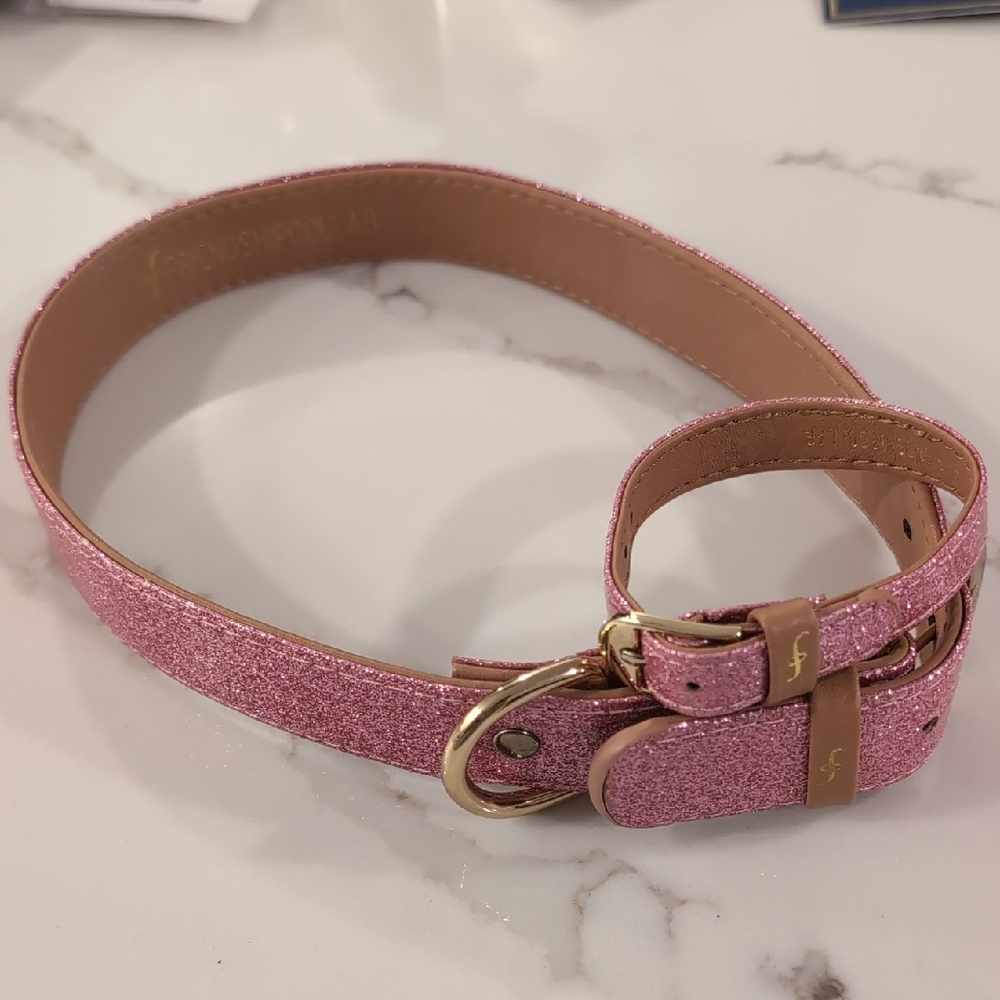 FriendshipCollar Pink Glitter Dog Collar And Matching Bracelet